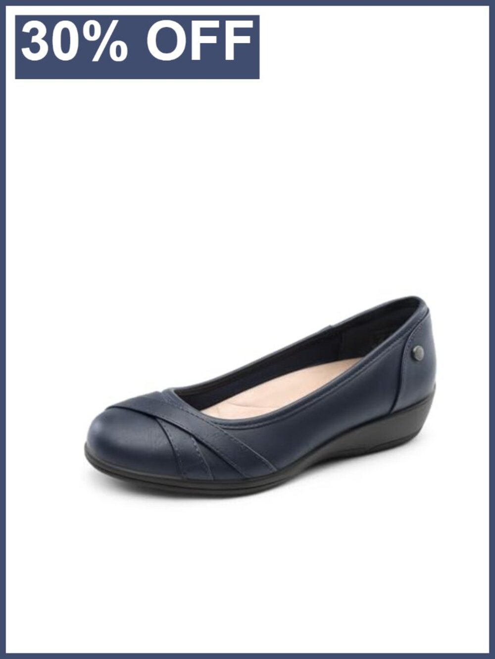 Faux Leather Ballet Flats Women's Work Shoes with Arch Support